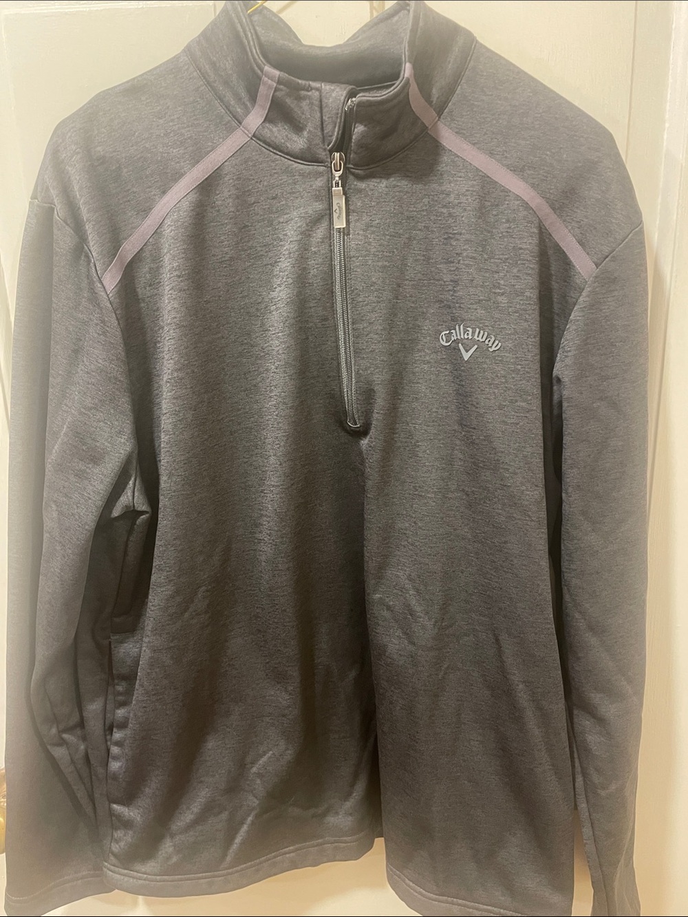 Callaway Men's Dark Charcoal Half-Zip Pullover with Light Gray Trim